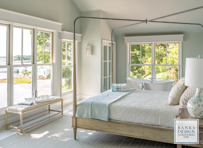 Paint color is Benjamin Moore CW-635 Nelson Blue. Green blue paint color Benjamin Moore CW-635 Nelson Blue. #Paintcolor #BenjaminMooreCW635NelsonBlue #BenjaminMoorepaintcolors #BenjaminMooreblue #BenjaminMooregreen #paintcolors Banks Design Associates, LTD & Simply Home