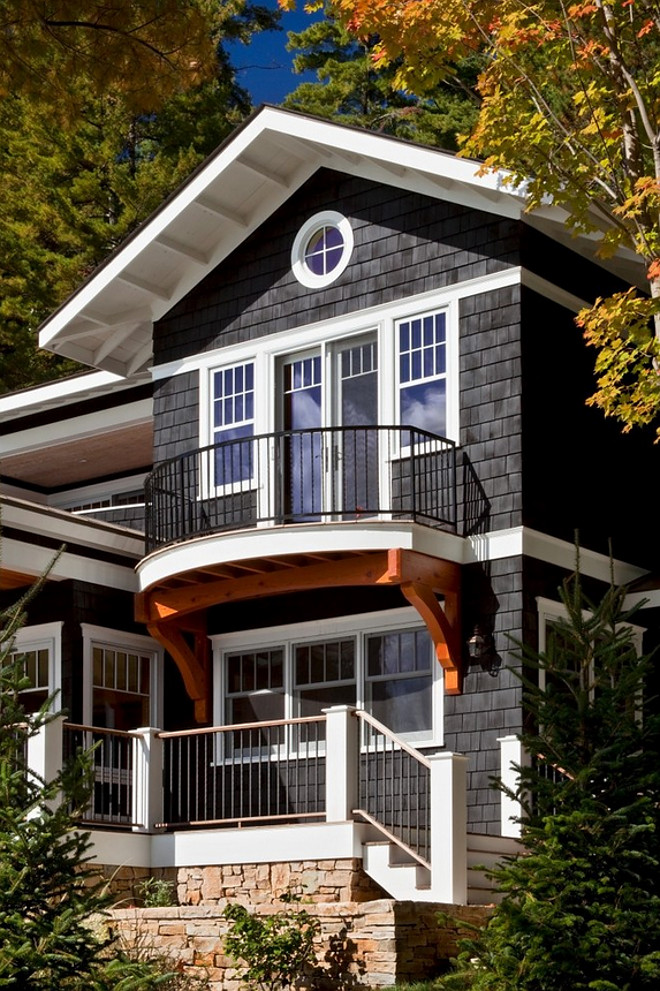 Black Exterior. The main house stain is Cabot Black. The stain on the timber accents is Sikkens Natural #Blackexterior Teakwood Builders, Inc.