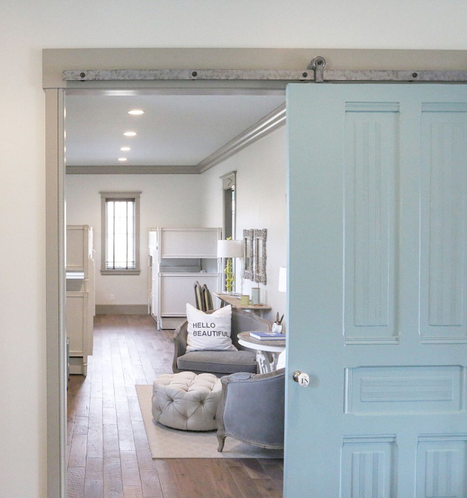 Blue Barn Door Paint Color. Sherwin Williams SW6479 Drizzle. Vintage blue barn door Sherwin Williams SW6479 Drizzle. Sherwin Williams SW6479 Drizzle #SherwinWilliamsSW6479Drizzle #barndoor #bluebarndoor blue-barn-door Home Bunch's Beautiful Homes of Instagram @artfulhomestead