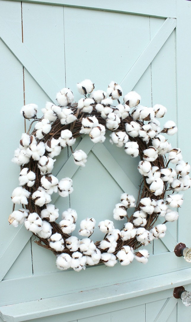 Christmas Cotton Wreath. Christmas Cotton Wreath are being a very popular choice for wreaths this Christmas. Christmas Cotton Wreath Ideas. Farmhouse inspired Christmas Cotton Wreath #ChristmasCottonWreath #CottonWreath #FarmhouseCottonWreath DaisyMaeBelle via Etsy