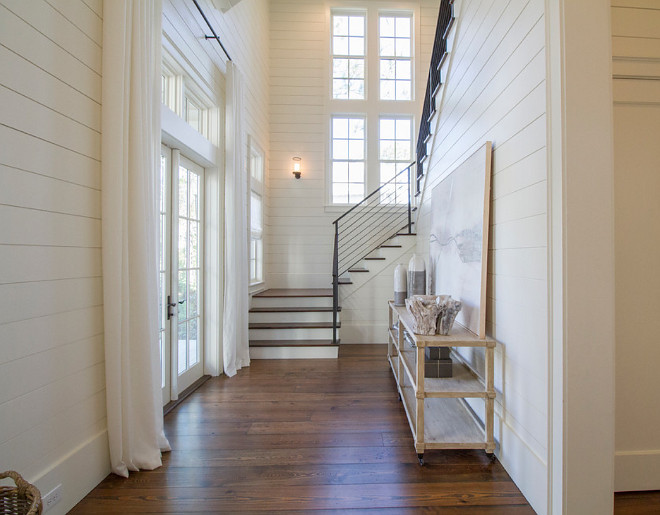 Tongue and Groove Paneling. Paneling is an 8" tongue and groove with square grooves. Foyer Tongue and groove Paneling painted in a off white paint color. Tongue and groove Paneling. Foyer tongue and groove Paneling #FoyertongueandgroovePaneling #Foyer #tongueandgroove #Paneling #Foyertongueandgroove #Shiplaptongueandgroove #Paneling foyer-shiplap-paneling Geoff Chick & Associates