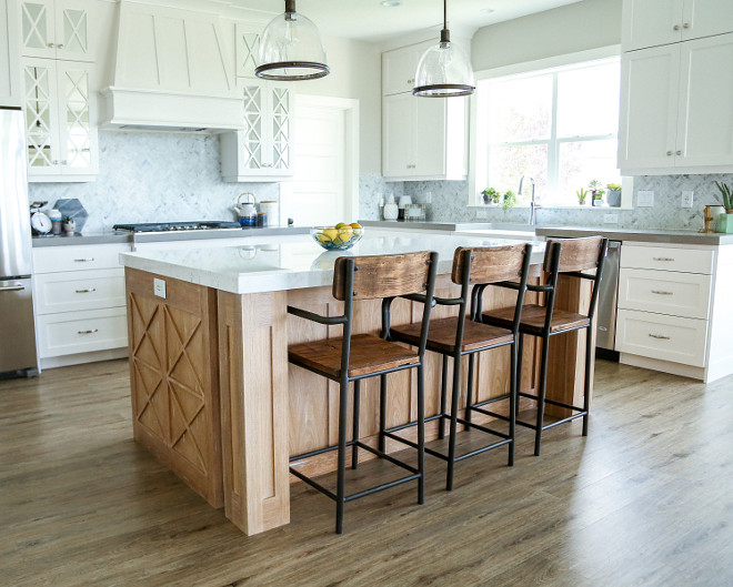 Pickled Oak. Pickled Oak Cabinet. The kitchen island is Pickled Oak. #PickledOak #cabinet #kitchenisland Millhaven Homes