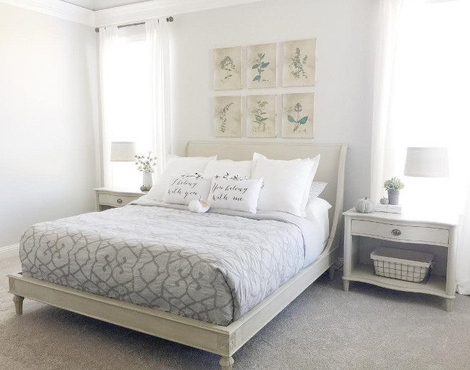 I love how large, open, and bright our bedroom is. It has a very calming feel. I got lucky with the bed and 2 side tables because I found them at a Restoration Hardware warehouse sale in perfect condition for a steal! The downside was that they were being discontinued so there wasn't a matching dresser. We decided to go with a darker gray dresser from Restoration Hardware in a similar line as the bed and purchase a grey comforter to tie each side of the room together. Beautiful Homes of Instagram ceshome6