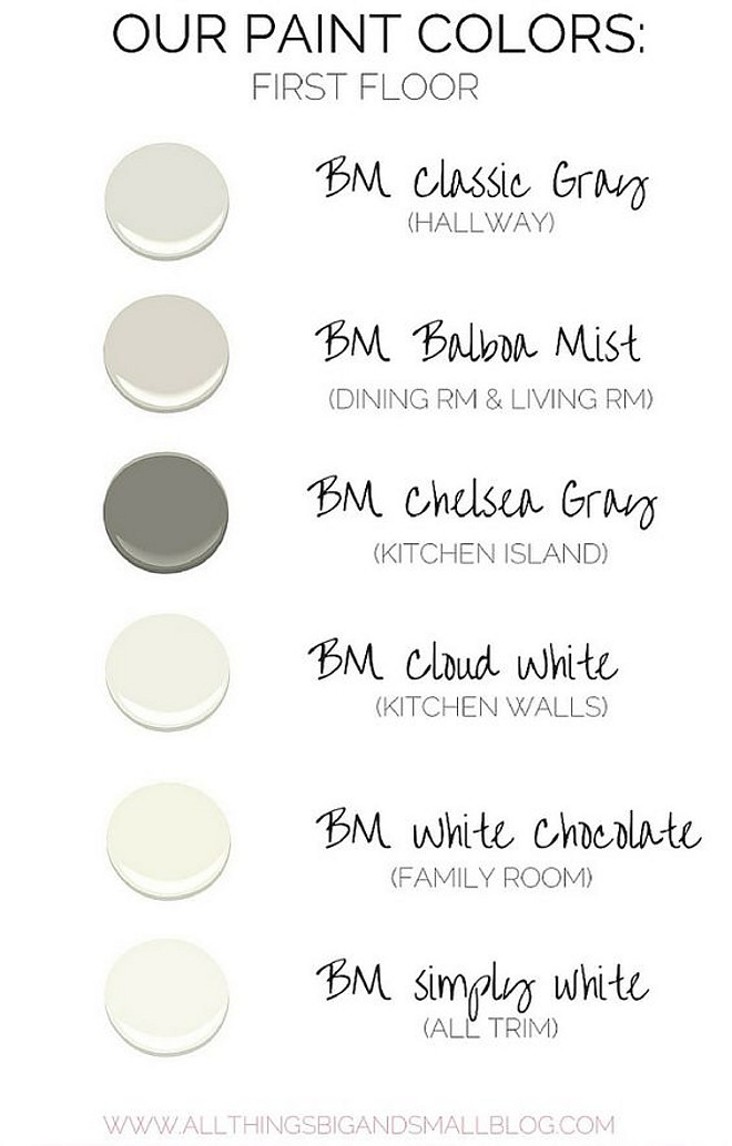 Neutral Entire Home Color Palette. Benjamin Moore Classic Gray. Benjamin Moore Balboa Mist. Benjamin Moore Chelsea Gray. Benjamin Moore Cloud White. Benjamin Moore White Chocolate. Benjamin Moore Simply White. Benjamin Moore Simply White. #Neutral #EntireHome #ColorPalette neutral-entire-home-color-palette