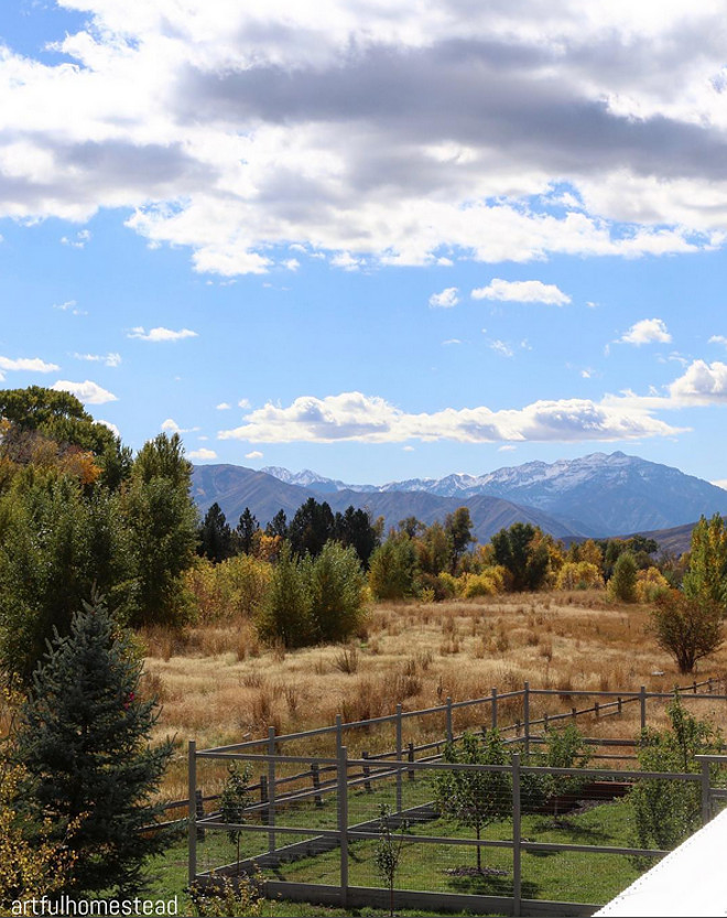 the-view-from-our-master-balcony-from-the-apple-orchard-at-the-bottom-to-the-mountain-tops-with-a-sprinkling-of-snow-and-the-clear-blue-sky-im-so-glad-i-turned-around-and-didnt-miss-this-moment Home Bunch's Beautiful Homes of Instagram @artfulhomestead