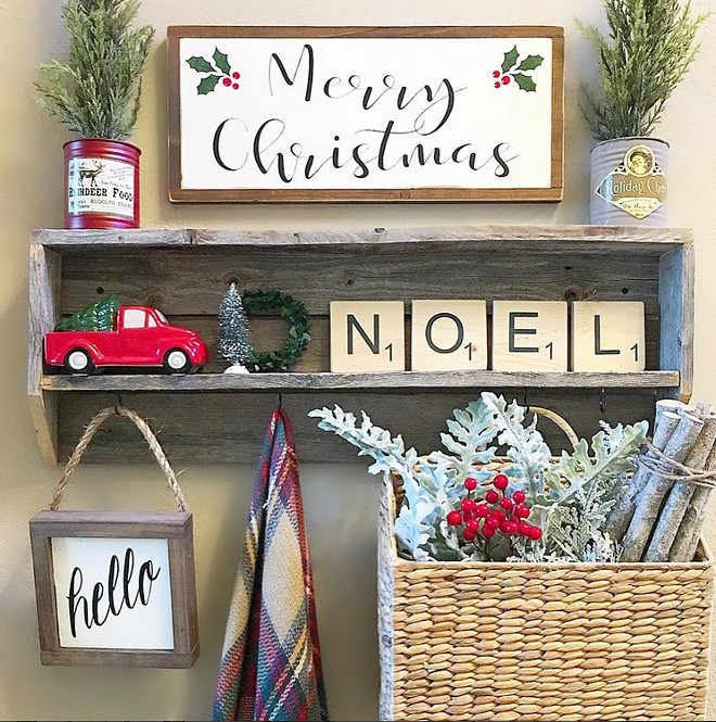 Farmhouse Mudroom Christmas Decor. Farmhouse Mudroom Christmas Ideas. Farmhouse Mudroom Christmas Decor Ideas #FarmhouseMudroomChristmasDecor #FarmhouseMudroomChristmasDecorIdeas #FarmhouseMudroomChristmasIdeas Aly McDaniel via Instagram @thedowntownaly