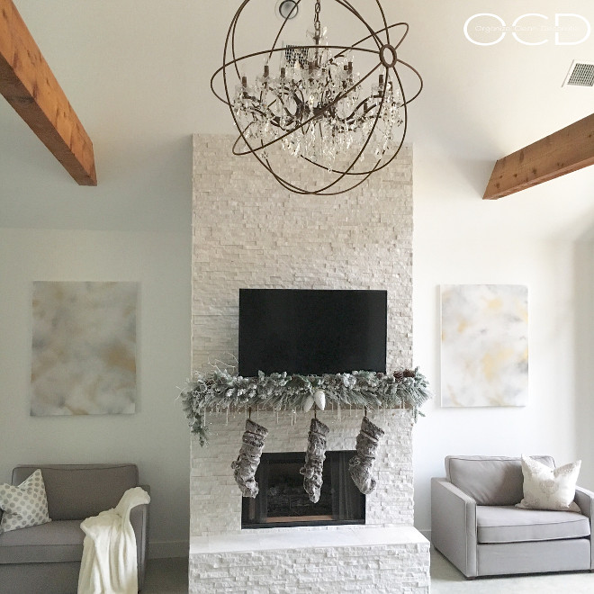 Fireplace Stone. The fireplace stone is Clad in Glacier Split Face Quartzite. Fireplace Stone. Fireplace Stone Ideas. Fireplace Stone <Fireplace Stone> #FireplaceStone #fireplace #stone #Clad #GlacierSplitFace #Quartzite Beautiful Homes of Instagram organizecleandecorate