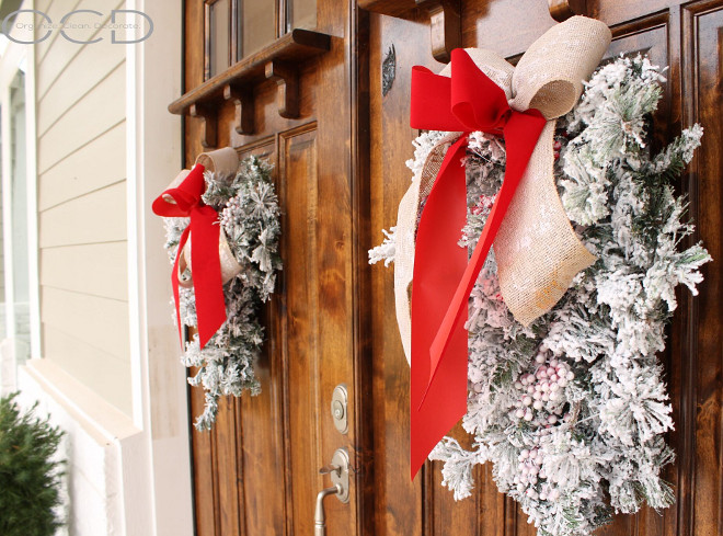 Flocked Wreath. Flocked Wreath. Flocked Wreath <Flocked Wreath> Flocked Wreath #FlockedWreath Beautiful Homes of Instagram organizecleandecorate