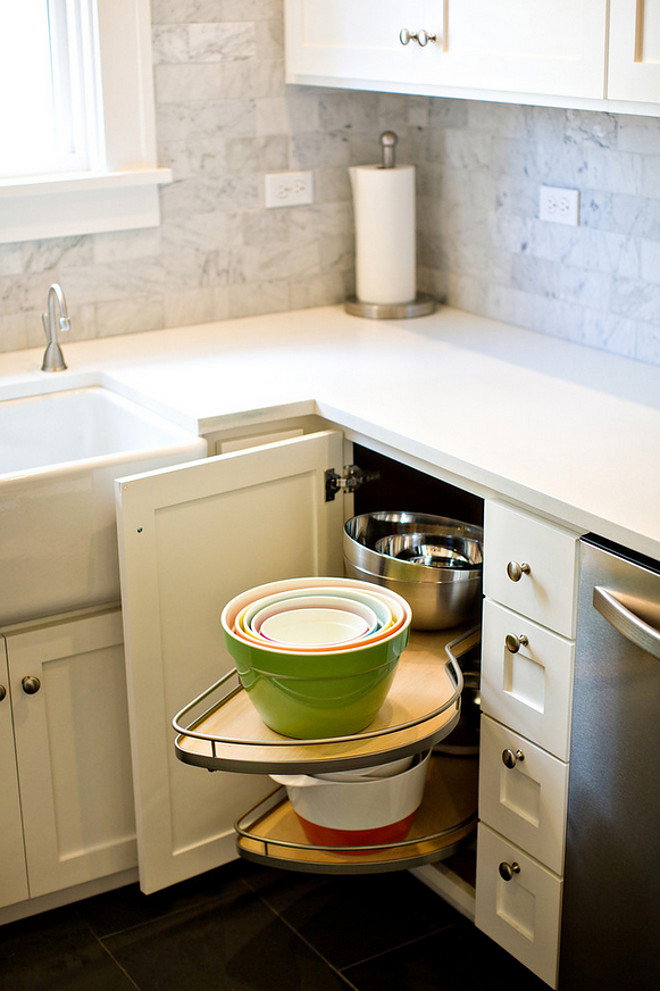 Kitchen Cabinet Lazy Susan Storage. Kitchen Cabinet Lazy Susan Storage Ideas. This lazy susan makes efficient use of the darkest corners, and allows homeowners to shed light on stored items! Introspecs LLC. Photos by Boone Rodriguez.