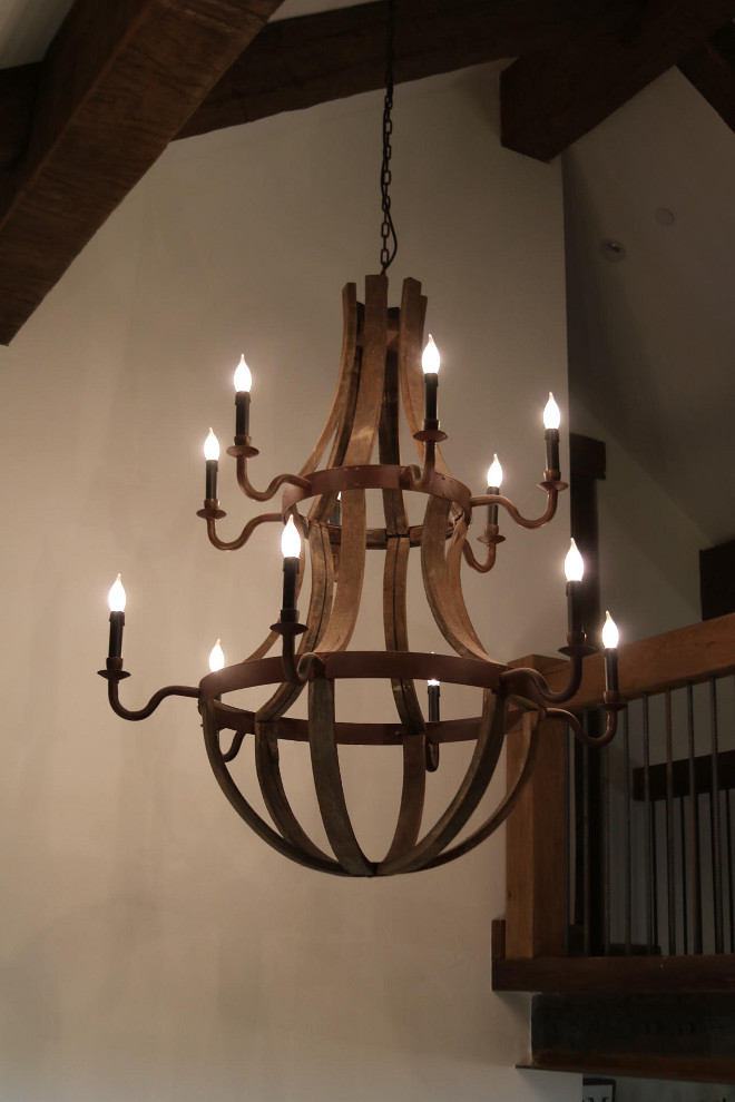 Wine Barrel Chandelier. Reclaimed Wine Barrel Chandelier. Rustic Wine Barrel Chandelier. #WineBarrelChandelier #ReclaimedWine BarrelChandelier #RusticBarrelChandelier Home Bunch's Beautiful Homes of Instagram @birdie_farm