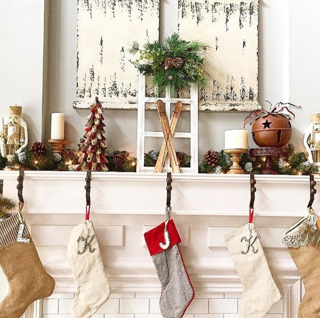 Rustic Farmhouse Christmas Mantel. Rustic Farmhouse Christmas Mantel Ideas. Rustic Farmhouse Christmas Mantel #RusticFarmhouseChristmasMantel #RusticFarmhouseChristmas #Rustic #Farmhouse #ChristmasMantel #RusticFarmhouse Mary Beth via Instagram @houseofnichols.