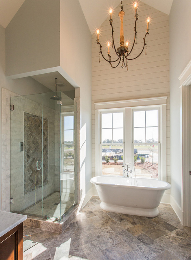 Shiplap Bath Nook. Shiplap Bath Nook. Shiplap Bath Nook painted in a creamy white paont color. Shiplap Bath Nook #ShiplapBathNook #ShiplapBathNookIdeas #ShiplapNook #BathNook JacksonBuilt Custom Homes