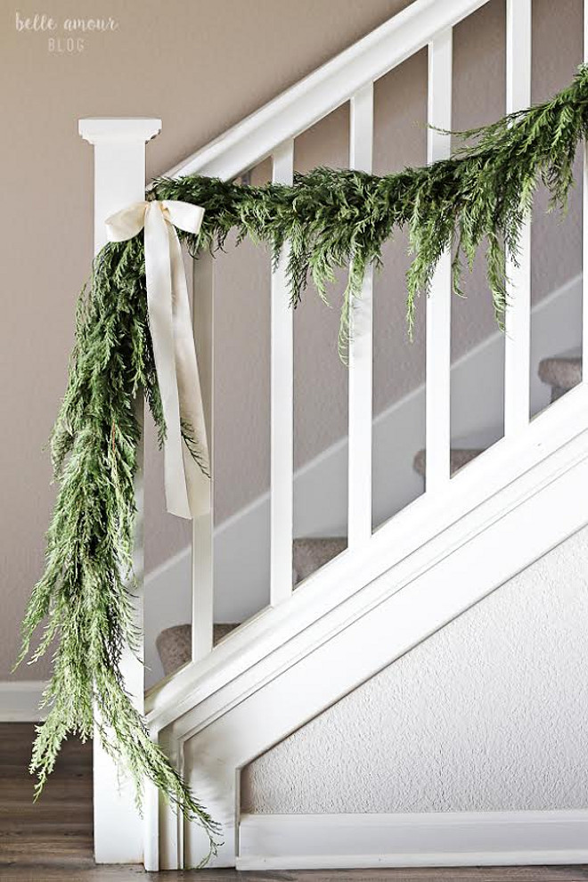 Staircase Natural Garland. Staircase Natural Garland. Natural Staircase Garland #StaircaseNaturalGarland #NaturalGarland Belle Amour Blog