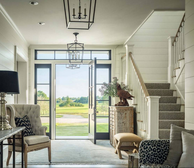 Black Pane Front Door. Black Pane Front Door Dimensions: The door is 48" wide and 96" high. The sidelights are 24" wide. Black Pane Sidelights. Black Pane Door. #BlackPaneFrontDoor #BlackPane #FrontDoor #BlackPaneSidelights #BlackPaneDoor Roundtree Construction. TruexCullins Architecture + Interior Design black pane glass sliding doors Roundtree Construction. TruexCullins Architecture + Interior Design 