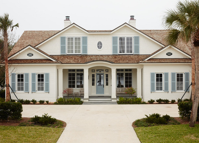  Blue Gray Shutter and Door Paint Color. Benjamin Moore HC-169 Coventry Gray. The exterior features painted brick and shingles. The blue-gray shutter and front door paint color is "Benjamin Moore HC-169 Coventry Gray". Blue Gray Shutter and Door Paint Color. Benjamin Moore HC-169 Coventry Gray # BlueGrayShutter # BlueGrayDoorPaintColor #PaintColor #BenjaminMooreHC169CoventryGray #BenjaminMooreHC169 #BenjaminMooreCoventryGray Andrew Howard Interior Design