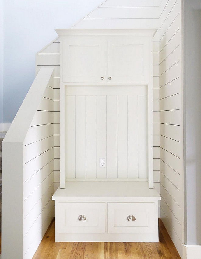 Entry Storage Cabinet and Shiplap. #EntryStorage #EntryCabinet #Shiplap CBC Builds via Instagram