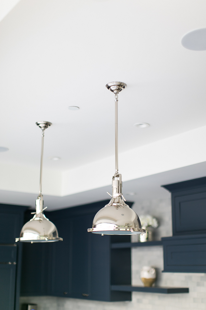 Harmon Pendants by Restoration Hardware. Kitchen island is Harmon Pendants by Restoration Hardware. 15"Harmon Pendants by Restoration Hardware in Polished Nickel. #HarmonPendantsbyRestorationHardware Patterson Custom Homes