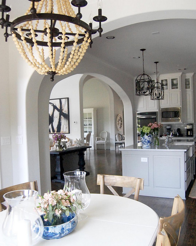 Kitchen Nook Layout. Arches are once again used in the space, creating distinction between the kitchen and the nook. Kitchen Nook Layout. Open concept kitchen nook layout ideas #Kitchen #NookLayout #KitchenNookLayout #Openconceptkitchennook #kitchennooklayoutideas Beautiful Homes of Instagram: classicstylehome