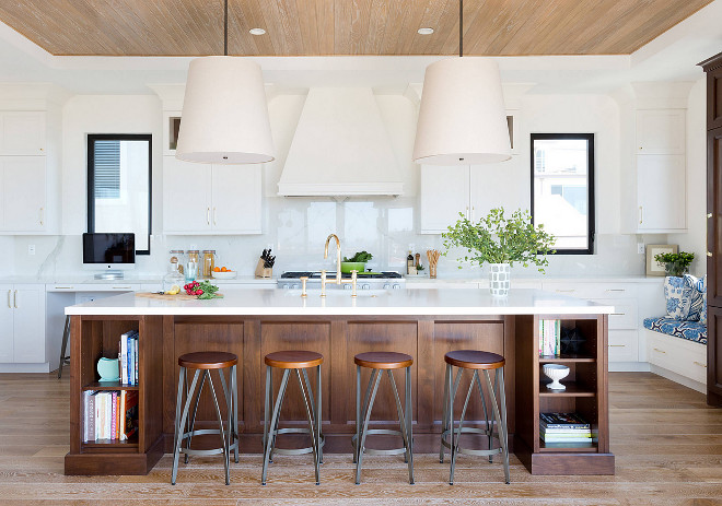 Kitchen with desk and window seat. Open Kitchen with desk and window seat #Kitchen #kitchendesk #kitchenwindowseat Denton Developments. Amy Bartlam Photography.