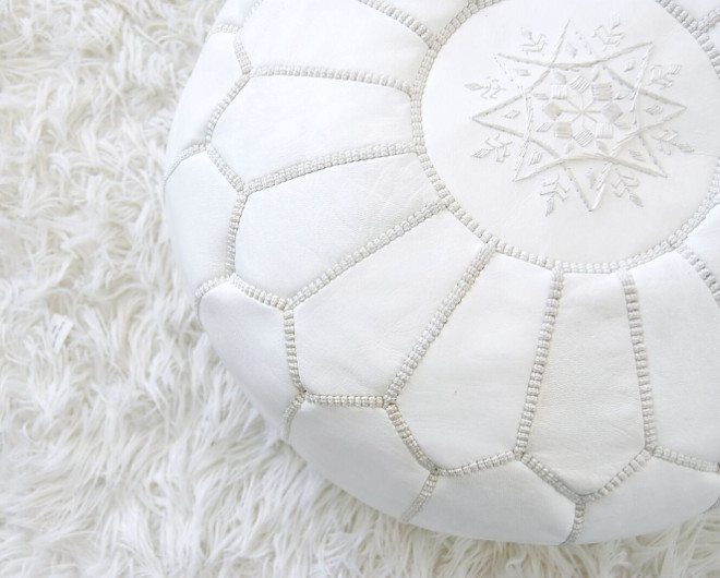 Moroccan Pouf. White Moroccan Pouf. Moroccan Pouf #MoroccanPouf #WhiteMoroccanPouf Pillow Thought