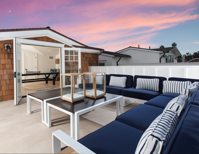 Cape Cod California Beach House  with Blue and White 