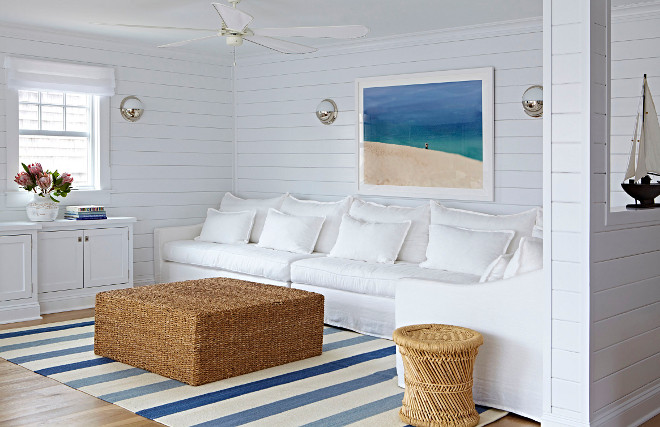 Shiplap Living room. Shiplap Living room. Shiplap Living room. Coastal living room with shiplap walls #ShiplapLivingroom #Shiplap #Livingroom Chango & Co.