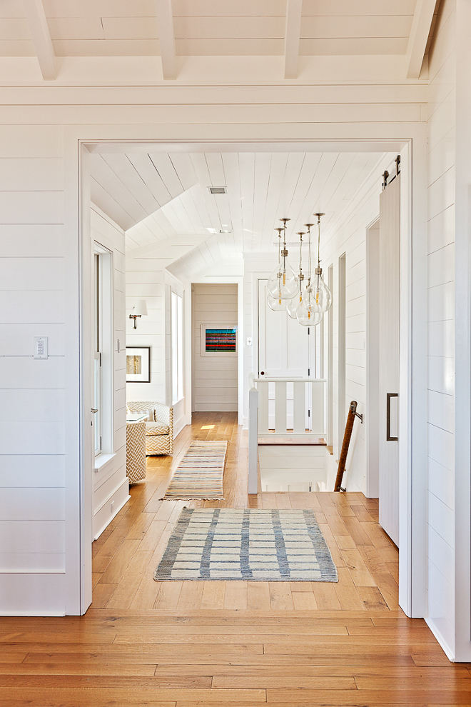 Shiplap walls and Engineered 6” White Oak Hardwood Floors with a camel colored finish. #Shiplap #Shiplapwalls #Engineered6”WhiteOakHardwoodFloors #6”WhiteOakHardwood #WhiteOakHardwood Beau Clowney Architects. Jenny Keenan Design