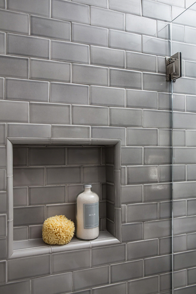 Bathroom Reno with Grey Subway Tile - Home Bunch Interior Design Ideas