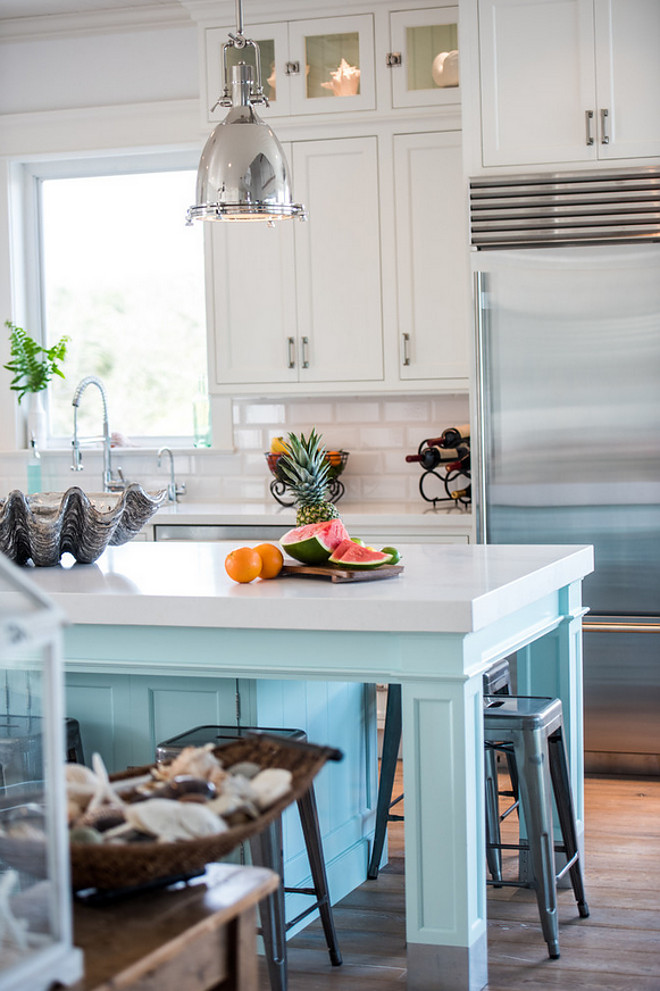 Spacious Newly-Completed Boca Kitchen with Aqua Accents