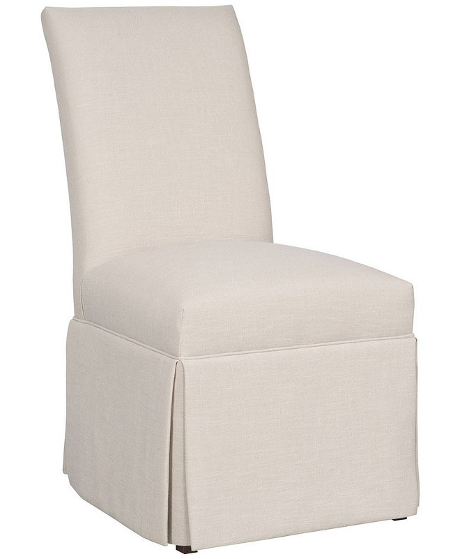 Vanguard Furniture Novella Pumice Butler Skirted Side Chair. Dimensions: Overall: 21" w x 26.5" d x 40" h Inside: 21" w x 17.5" d x 18.5"h