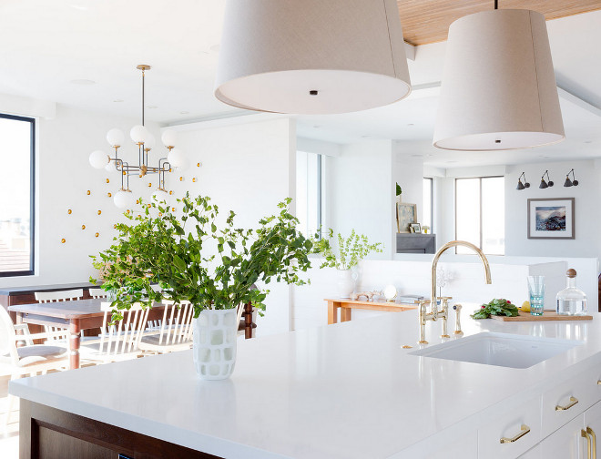 White Quartz Island Countertop White Quartz Kitchen Island Countertop. Countertop material is Walker Zanger Quartz. #WhiteQuartz #WhiteQuartzIslandCountertop #WhiteQuartzCountertop Denton Developments. Amy Bartlam Photography.