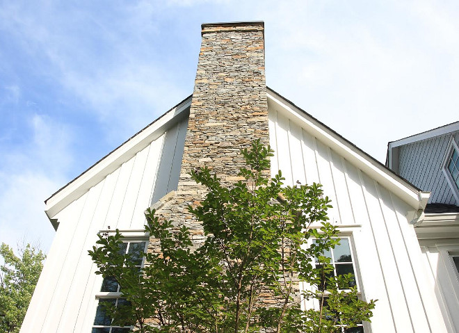 Home exterior batten and board and stone. Home exteiror with batten and board sidding and stone. Stone is Foggy Bottom Silver, Stacked #FoggyBottomSilver #Stackedstone #stone #boardanbatten #siding Beautiful Homes of Instagram @greensprucedesigns