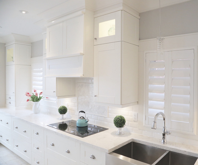 Ikea Kitchen ideas. White Ikea Kitchen. This white kitchen features Ikea Cabinetry, Grimslov Doors. #Ikeakitchen #whiteikeakitchen #IkeaKitchenCabinetry #GrimslovDoors Interiors by Alita Malinowski. Instagram @life_with_alita