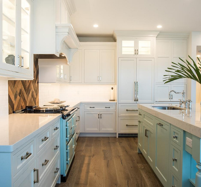 Kitchen Hardwood Floor. The Driftwood floors are by Medallion Antique White 7.5” wide plank. Kitchen Hardwood Flooring. Kitchen Hardwood Floor ideas. Kitchen Hardwood Floor #KitchenHardwoodFloor #KitchenHardwoodFlooring #Kitchen #HardwoodFloor Waterview Kitchens