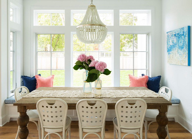 Kitchen Nook Lighting. Chanteuse Chandelier by Currey & Co. Kitchen Nook Beaded Chandelier Lighting. Kitchen Nook Lighting #KitchenNookLighting #KitchenNook #Lighting Martha O'Hara Interiors. John Kraemer & Sons