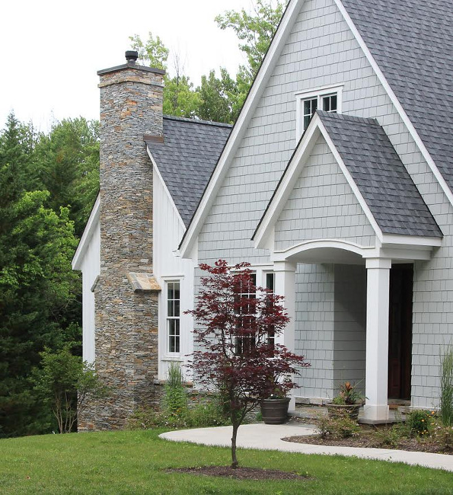 Light grey shingle home exterior. Light grey shingle home exterior ideas. Light grey shingle home exterior paint color. Light grey shingle home exterior is Hardie Shingle, Light Mist. #HardieShingle #LightMist #Lightgreyshingle #homeexterior #Lightgreyshingleexterior Beautiful Homes of Instagram @greensprucedesigns