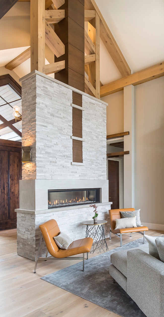 Stone and Beams Fireplace, Stone and Beams Fireplace, Double sided Stone and Beams Fireplace #StoneandBeamsFireplace #Fireplace Hendel Homes