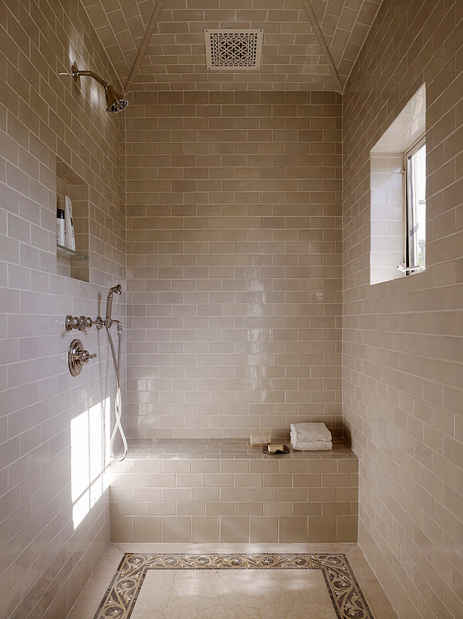 Taupe Subway Tile, Neutral Shower Taupe Subway Tile, The taupe subway tile is Waterworks, #ARC36PUMICE-SAM, 3" x 6" Taupe Subway Tile #TaupeSubwayTile #TaupeTile #Neutraltile #Showertile #SubwayTile Alderson Construction