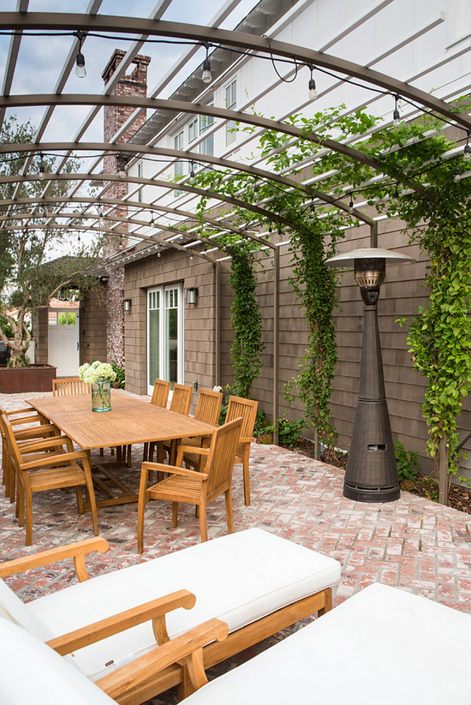 Trellis and arbor. Patio Trellis and Arbor. Arbor will create a private area in this patio, Once the climbing vines are established, the metal trellis and arbor will bring some privacy and some shade to this patio #Trellis #arbor #PatioTrellis #patioArbor #privatebackyard A.S.D. Interiors