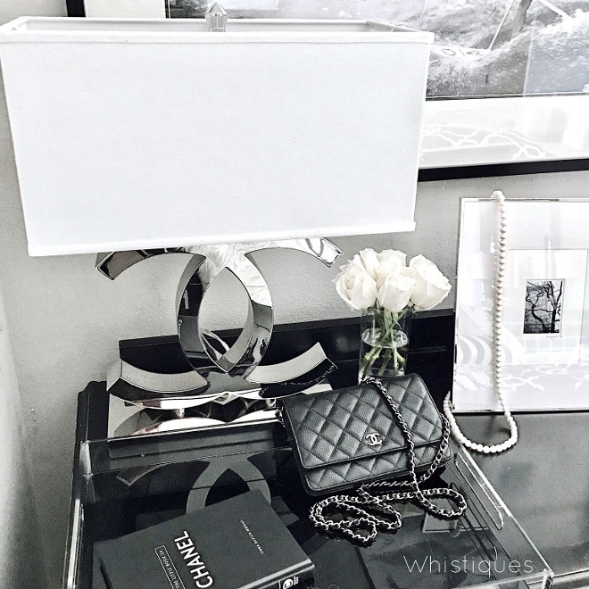 Home Decor. COCO lamp: Sophie Glow Vanity Chanel bag (vintage) Home Decor. Home Decor. Home Decor #HomeDecor Beautiful Homes of Instagram @whistiques