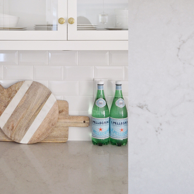 Kitchen Countertop and Beveled Subway Tile Backsplash. I debated long and hard about getting marble for our kitchen (I know a lot of people have this dilemma). I love the look so much, but I can’t deal with the maintenance so I did tons of research on alternatives. We ended up choosing Caesarstone in London Grey and we are SO happy with it. It is so easy to maintain and has beautiful light grey veining to it. It’s tough to really see how lovely it is in pictures but I think it’s perfect for our kitchen and family (we eat a lot of marinara sauce here)! Backsplash is 3x6 beveled subway tile in pure white. Kitchen Countertop and Beveled Subway Tile Backsplash. Kitchen Countertop and Beveled Subway Tile Backsplash. Kitchen Countertop and Beveled Subway Tile Backsplash #KitchenCountertop #Countertop #BeveledSubwayTile #Backsplash Beautiful Homes of Instagram @HomeSweetHillcrest