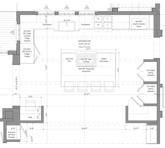 Kitchen Floor Plan. Kitchen Plan. As this floor plan shows, the simple but well-detailed layout makes everything accessible and encourages good traffic flow between spaces. Kitchen Kitchen Floor Plan, Kitchen with island plan ideas #KitchenPlan #KitchenFloorplan #floorplan #Kitchen #Plan #Kitchenislandplan #KitchenPlanideas Nancy Serafini Interior Design