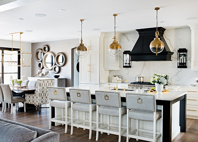 Kitchen lighting combination. Kitchen lighting combination. Kitchen lighting combination. Brass Kitchen lighting combination. Brass Lighting #brasslighting #lighting #lightingcombination #Kitchenlightingcombination Sarah St. Amand Interior Design, Inc 