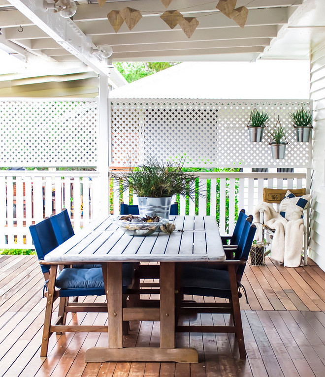 Lattice Screen, Lattice Screen creates a sense of privacy in this back porch #LatticeScreen