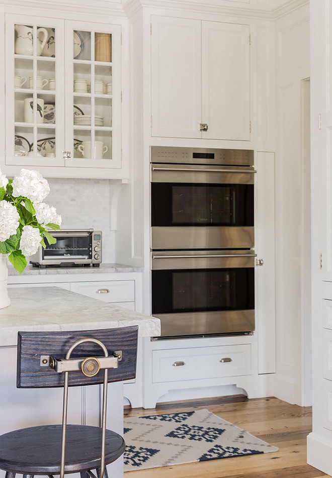 Oven Cabinet Ideas-Kitchen Oven Cabinet Ideas- To the right of the sink area and island are the electric double wall ovens with convection. The drawer below holds cookie sheets and baking dishes, while the cabinet above offers storage for tall pots Oven Cabinet Design #OvenCabinet #OvenCabinetIdeas #KitchenOvenCabinet #KitchenOvenCabinetIdeas #OvenCabinetDesign