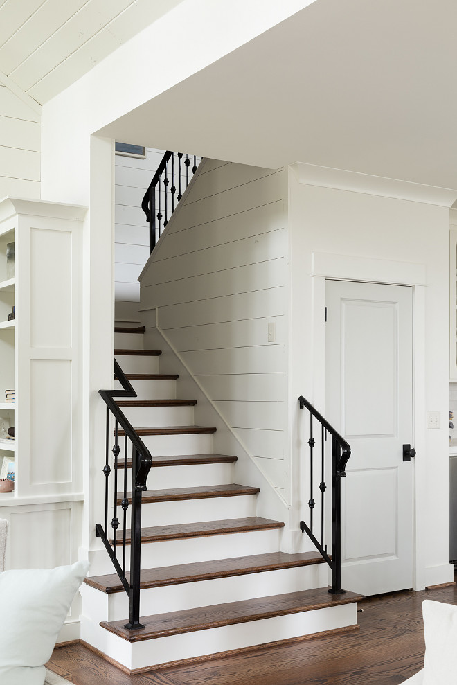 Shiplap Stairway and wrough iron railings. Shiplap Stairway and wrough iron railings. Shiplap Stairway and wrough iron railings. Shiplap Stairway and wrough iron railings #Shiplap #Stairway #wroughironrailings #ShiplapStairway Willow Homes