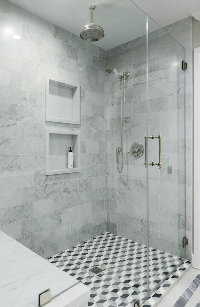 Shower Wall and Floor Tile Ideas. Combination of wall and floor tile in this shower. Shower wall and floor tile combination #ShowerWallTile #Showertile #FloorTile #Showertileideas #ShowertileCombination #shower Hamilton Architects