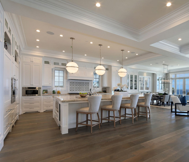 White Kitchen with Shaker Style Cabinet faces with beaded face frame- Inspiring white kitchen with Shaker Style Cabinet with beaded face frame #WhiteKitchen #ShakerStyleCabinet #KitchenShakerStyleCabinet #ShakerStyleCabinetbeadedfaceframe #beadedfaceframe Brandon Architects, Inc