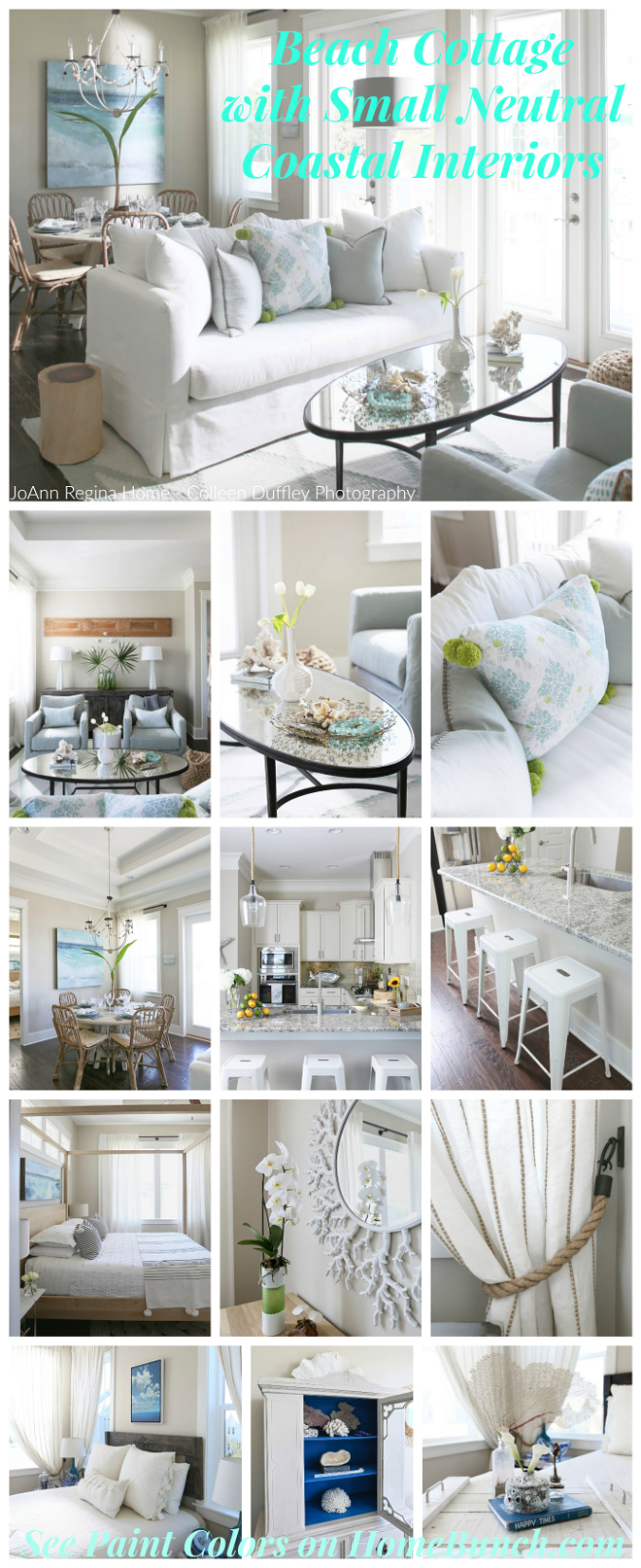 Beach Cottage with Small Neutral Coastal Interiors. Beautiful Beach Cottage with Small Neutral Coastal Interiors w/ interior designer tips. #BeachCottage #Smallinteriors #NeutralCoastalInteriors #NeutralInteriors #CoastalInteriors Home Bunch