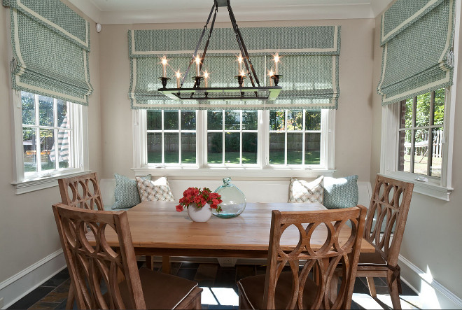 Breakfast Nook Window Roman Shades. Breakfast Nook Window Roman Shades. Breakfast Nook Window Roman Shades. Breakfast Nook Window Roman Shade Ideas #BreakfastNook #Window #RomanShades Anna Lattimore Interior Design